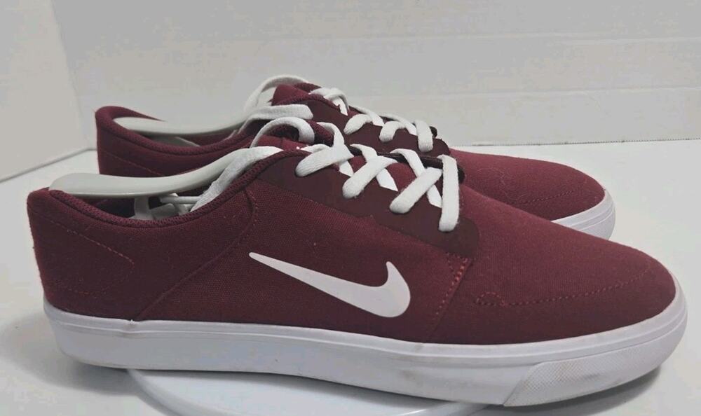 Men’s Nike SB Portmore 2 Canvas Shoes Premium Red Skateboarding Size 8